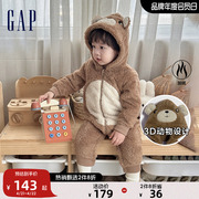 gap婴儿冬季抱抱绒3d动物，造型连体衣儿童装洋气，时髦外出服788581