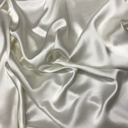 40姆米重磅真丝缎布料奶白色加厚纯色桑蚕丝旗袍礼服丝绸面料
