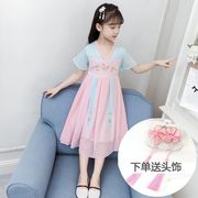 女童服夏装中国风仙女裙子，7小女孩古装，连衣裙9公主裙10-12岁11