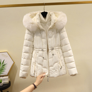 毛领羽绒棉服女短款2023冬季加厚修身棉衣显瘦小个子棉袄外套