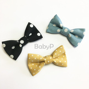 BabyP定制波点系列儿童领结男童婴儿周岁宝宝纯棉领结黑黄蓝