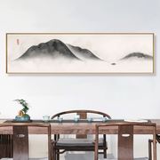 新中式客厅装饰画靠山大气茶室横幅书房挂画水墨山水卧室床头壁画