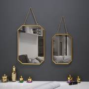 北欧风铁艺方形挂墙镜卫生间，浴室宿舍镜子挂墙洗漱台壁挂式化妆镜