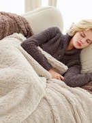 奢华加厚加大羊绒毛毯床单盖毯空调毯午睡毯子双层披肩毯冬床垫毯