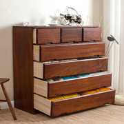 卧室抽屉式收纳柜子木质大容量储物衣柜实木整装五六斗橱柜经