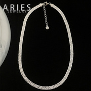 Aries S925纯银重工意大利工艺满天星项链高级轻奢气质情侣锁骨链