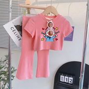 星星女孩短袖套装2023夏装洋气韩版女宝宝时髦休闲两件套童装