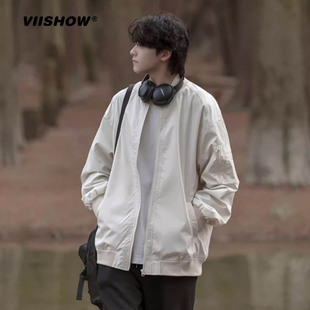 vishow美式飞行员夹克，男春秋款复古宽松潮流棒球，服机能工装外套