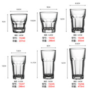 耐热玻璃杯纯色透明八角杯加厚耐高温啤酒奶茶冷饮威士忌喝水杯子