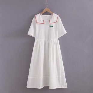 植物园系列裙子女2022夏季可爱少女白色短袖连衣裙女