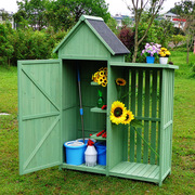 户外收纳柜花园庭院园艺，防水防晒工具柜储物柜，实木杂物柜露天