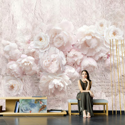 美式壁布手绘抽象花朵壁纸客厅电视背景墙布卧室沙发餐厅墙纸壁画