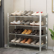 安尔雅不锈钢鞋架门口多层简易鞋架子收纳架组合鞋柜宿舍寝室4层