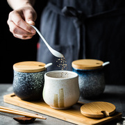 日式调味罐陶瓷套装饭店调料罐带盖商用装盐罐辣椒油罐家用厨房
