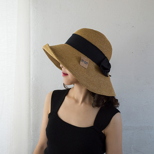 出口日本uvcut紫外线草帽，女可折叠防晒帽子，沙滩遮阳太阳帽大头围