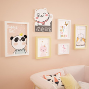 照片墙挂组合装饰相框儿童画框免打孔客厅照创意高分子a16粉色猫