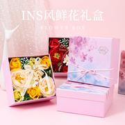 七夕情人节创意玫瑰香皂，花伴手礼婚礼礼盒，套装送亲朋好友礼物
