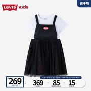 levis李维斯(李维斯)儿童女童连衣裙，2023夏公主(夏公主，)裙童装背心裙网纱裙子