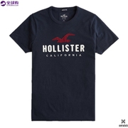 美国 Hollister/海鸥 男士经典夏季刺绣LOGO图案圆领短袖T恤