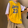 假两件T恤詹姆斯球衣23号湖人NBA男女速干宽松科比运动训练篮球服