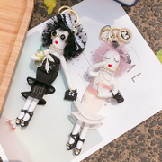 韩国小姐姐汽车钥匙扣创意可爱女人小娃娃钥匙圈包包挂件女生礼物