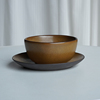 留白 黑陶土纯色质感餐具碗碟套装复古米饭碗日常家用高级感厚重