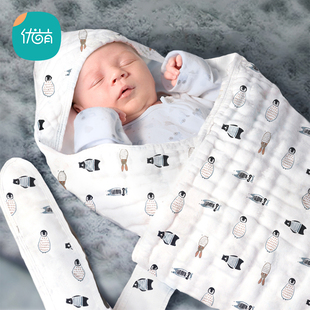 初生婴儿包被夏季薄款新生儿用品小被子宝宝必备襁褓纯棉纱布抱被