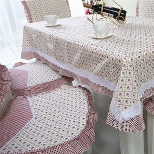 田园布艺长方形方桌餐桌布椅套椅垫餐椅套套装欧式.椅子套茶几