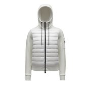 Moncler/蒙克莱 女士白色棉绒亮漆尼龙饰毛毡品牌徽标外套