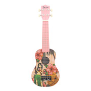 21寸尤克里里彩绘粉色夏威夷风情女孩小吉他儿童初学弹奏乐器跨境