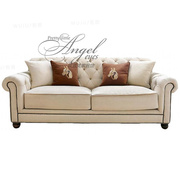 美式亚麻布艺沙发棉麻，单双三人沙发，地中海田园沙发小户型组合沙发