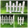 塑料栅栏围栏小篱笆幼儿园花盆，室内户外圣诞节白色，装饰围栏带底座