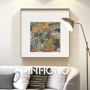 pinhong席勒油画现代简约艺术，挂画客厅沙发背景墙装饰画壁画床头