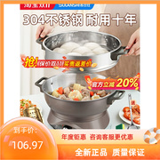 苏兰仕304不锈钢电锅，多功能家用一体式加厚电热锅，炒菜电炒锅蒸煮