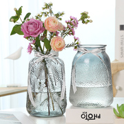 轻奢透明玻璃花瓶ins干花客厅，花器摆件装饰创意简约北欧水养插花
