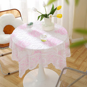 小圆桌桌布蕾丝镂空田园盖巾百搭防尘盖布白色长方形茶几台布布艺
