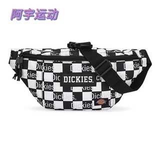 dickies迪克黑白棋盘格，字母logo印花饺子，包腰包(包腰包)182u90lbb20wh03