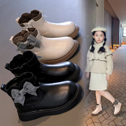 女童短靴2023秋冬儿童，马丁靴洋气，百搭单靴女中大童小香风靴子
