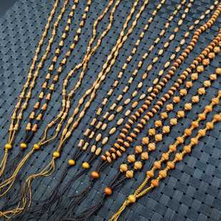 天然橄榄核葫芦挂件绳黄色木头吊坠绳节节高吊坠绳圆珠项链绳珠链