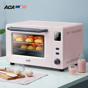 aca北美电器，ato-e43a电烤箱家用小型大容量烘焙蛋糕，搪瓷内胆