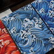 日式和风原创手工布艺日记本手帐笔记，a5本子送男友礼物浮世绘海浪