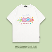吉星高照 WOODOO 设计师品牌 日系清新星星创意图案 男女T恤