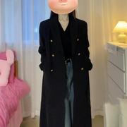 大码显瘦黑色风衣西装外套女秋冬季韩版高级感气质中长款大衣