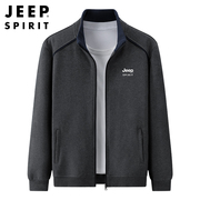 jeep吉普男士立领卫衣，春秋季开衫外套，男休闲夹克运动上衣服