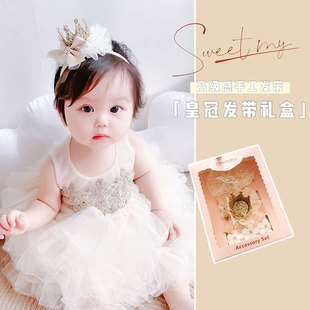韩国婴儿蕾丝发带女宝宝头饰，公主头花儿童发饰，新生儿护囟门配饰