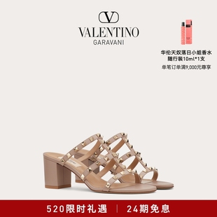 24期免息华伦天奴valentino女士rockstud小牛皮铆钉凉鞋