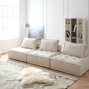 豆腐块沙发单人意式极简科技布模块方块皮质落地懒人椅小户型组合
