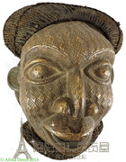 美国 非洲面具 Bamun头盔面罩铜薄膜喀麦隆艺术摆件客厅装饰B