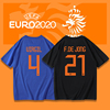 2022欧洲杯t恤荷兰队球衣，德容德佩范戴克罗本范佩西队服足球短袖