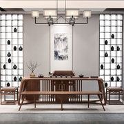 黑胡桃木实木茶桌椅组合新中式禅意功夫茶台茶室家用办公室泡茶桌